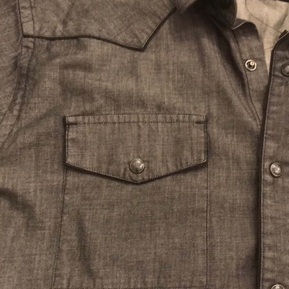Express Dark Gray Button Down Shirt - image 5